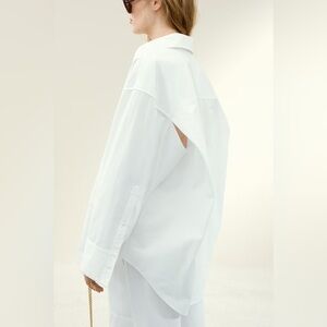 H&M STUDIO COLLECTION STITCHING DETAIL POPLIN SHIRT